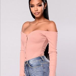 Fashion Nova off the shoulder body suit